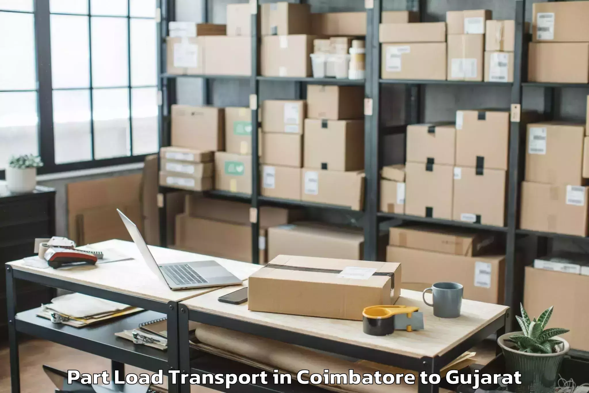 Book Coimbatore to Nexus Ahmedabad One Mall Part Load Transport Online